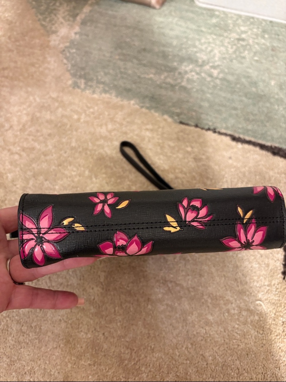 Kate Spade Black Floral Wristlet - Picture 3 of 5